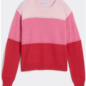 Draper James Pink and Red Colorblock Sweater size Large